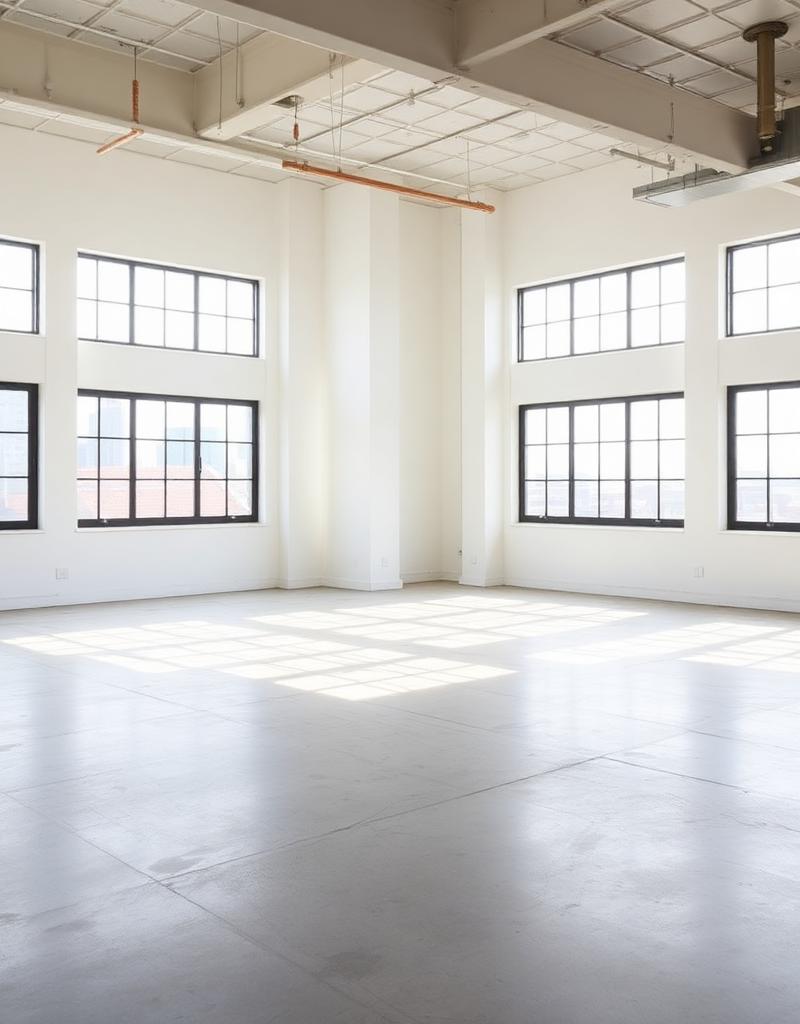 Empty loft before AI design